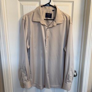 Flex Beige Men's Casual Button Down Shirt